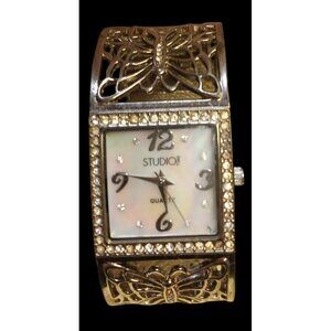 Studio Time Butterfly Design Quartz Bangle Watch With Rhinestones * B02-A